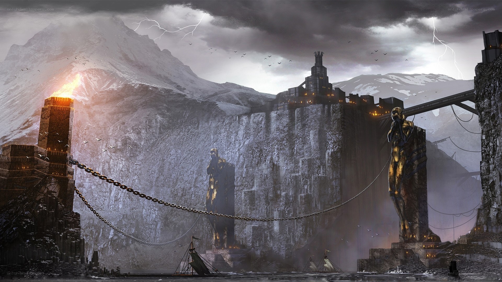 ancient fortress on a cliff