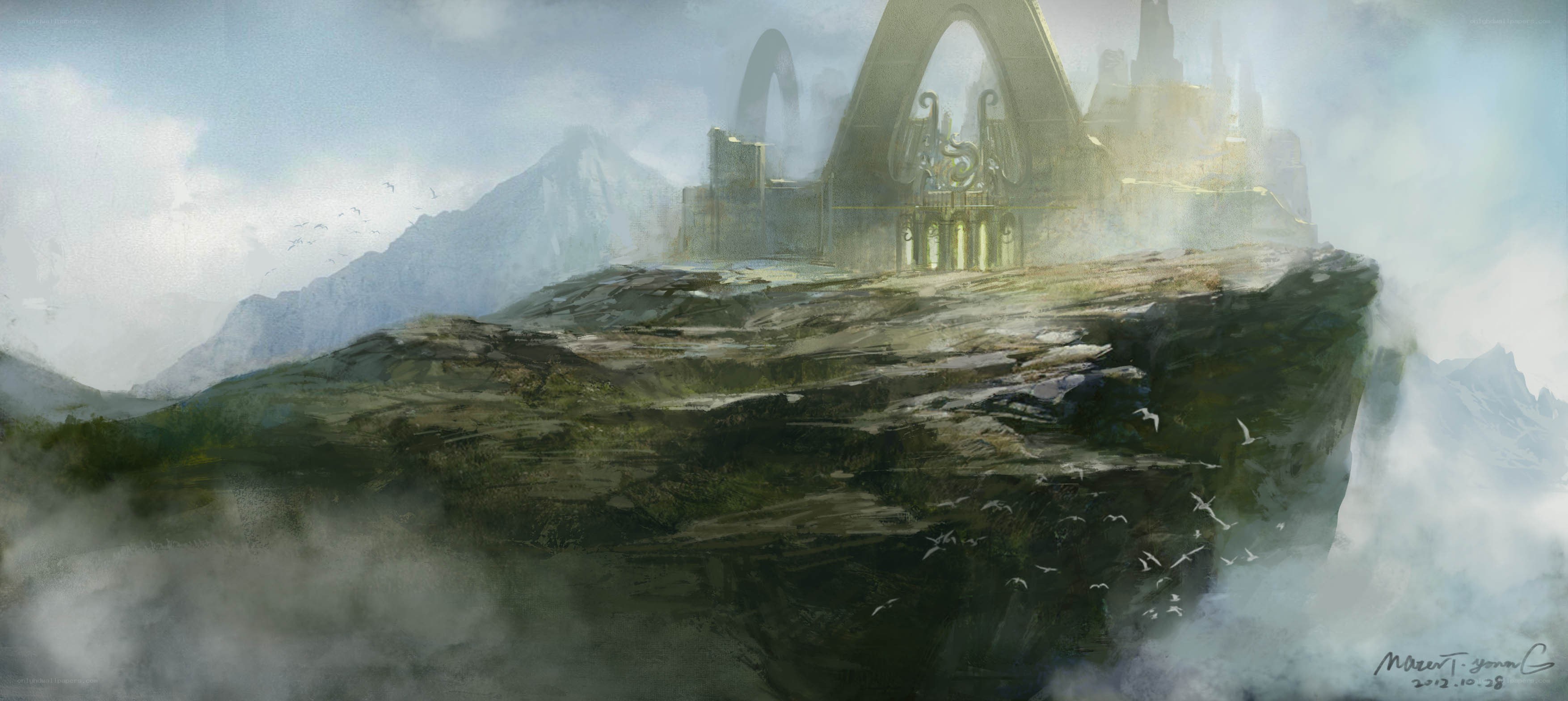 ancient fortress on a cliff