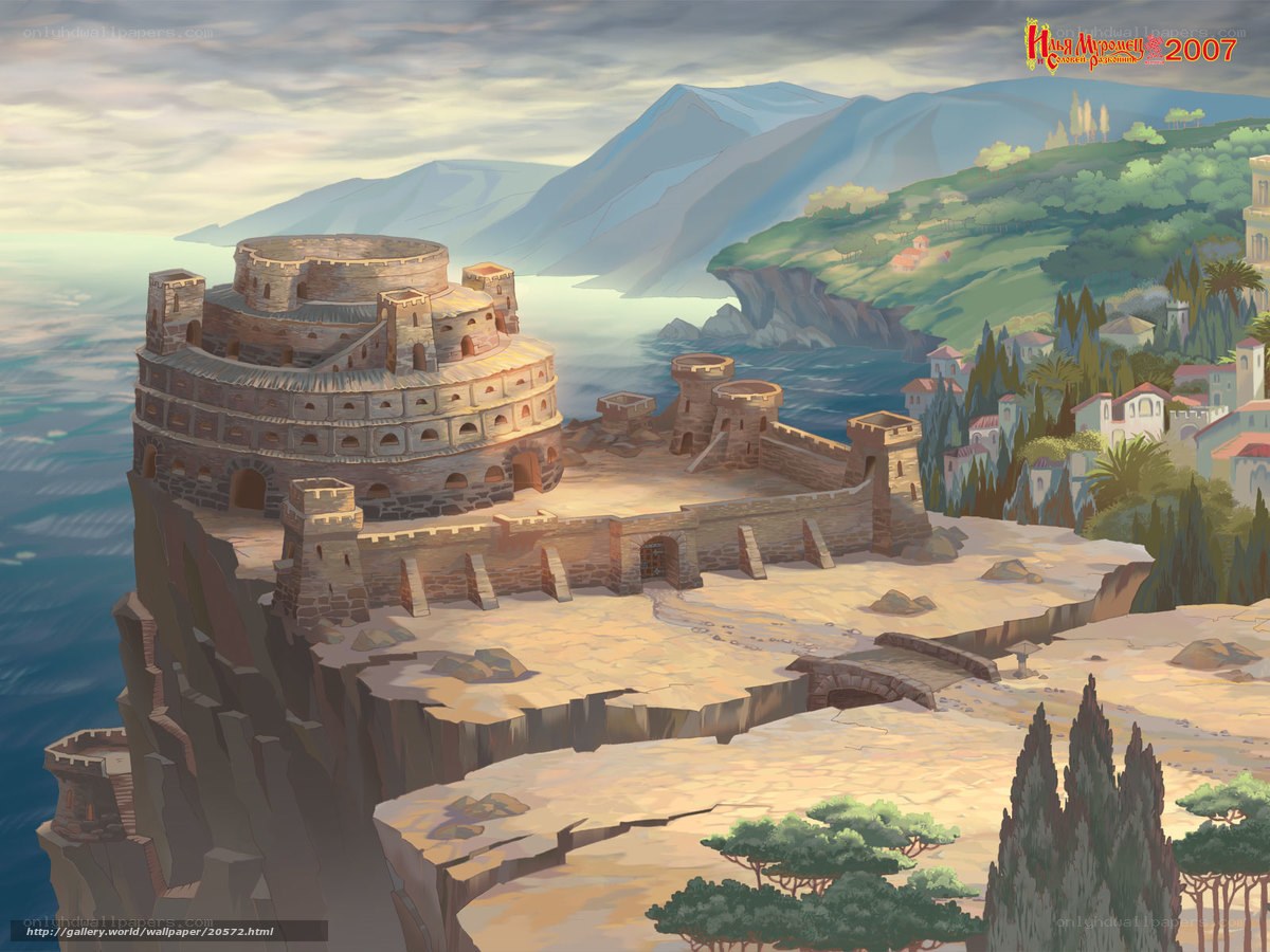 ancient fortress on a cliff