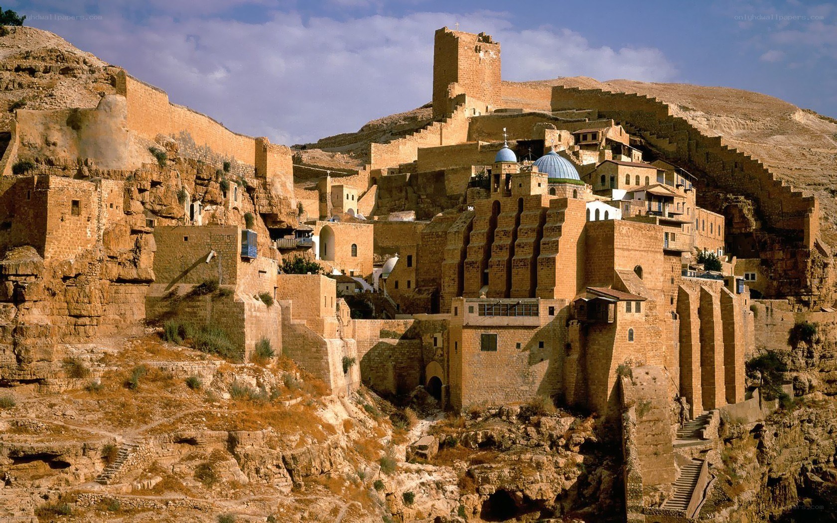 Ancient fortress on a hillside
