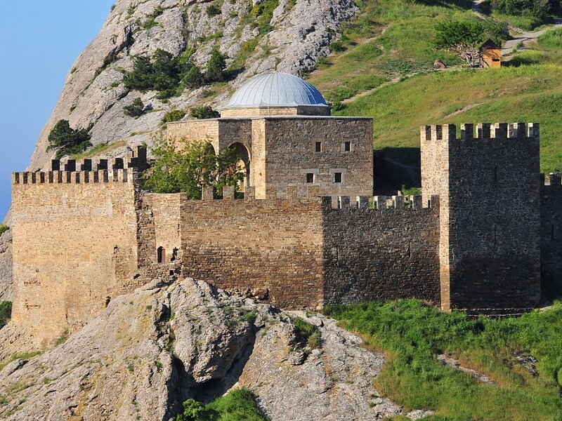 ancient fortress on a rocky hill