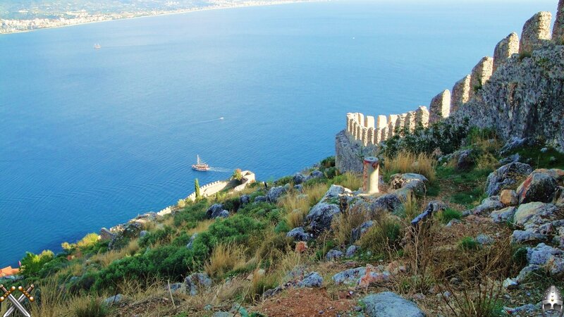 Ancient Fortress on Cliff — Blue