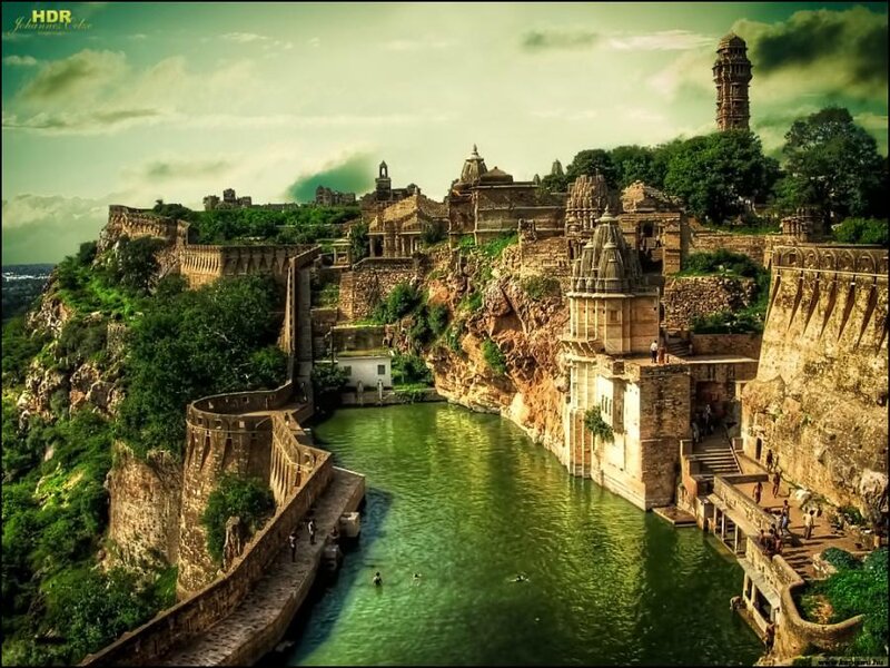 Ancient Fortress on Cliff — Green