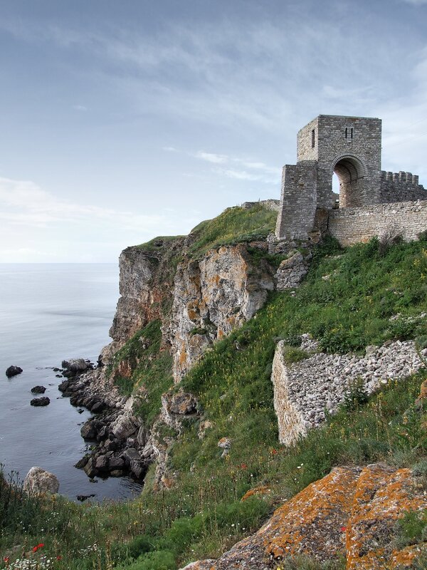 ancient fortress on coastal cliff