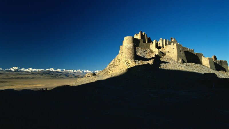 Ancient Fortress on Hill — Blue