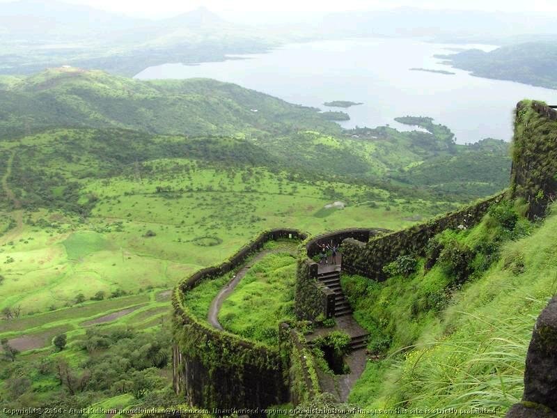 Ancient Fortress on Hill — Green