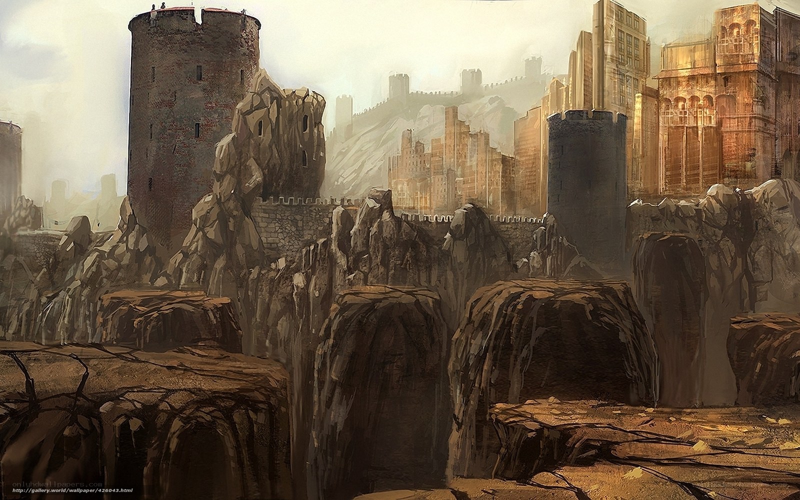 ancient fortress on rocky cliffs