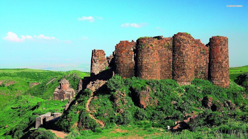 Ancient Fortress Ruins — Green, Serene
