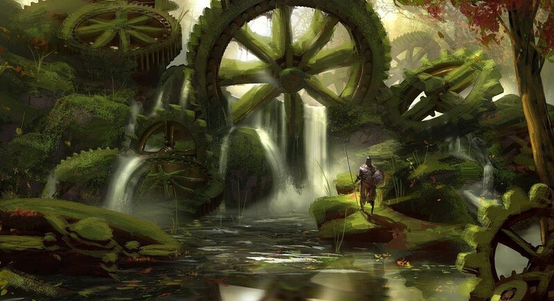 Ancient gears in a forest