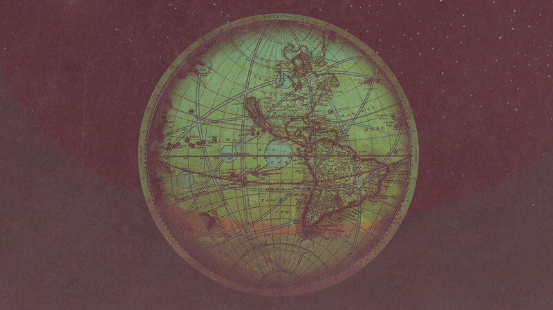Ancient Globe Map — Maroon