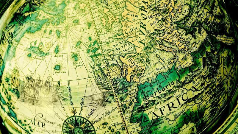 ancient globe map of europe and africa