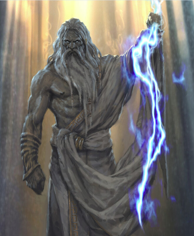 ancient god with lightning
