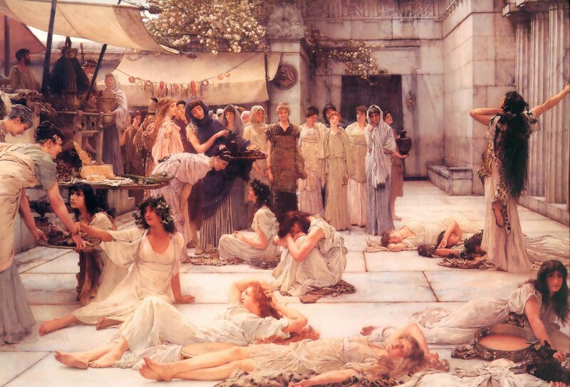 Ancient Greek market scene