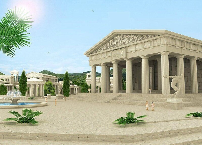 Ancient Greek Temple — Beige