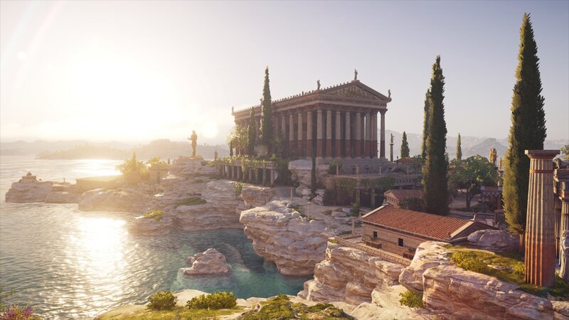 Ancient Greek Temple — Blue, Serene