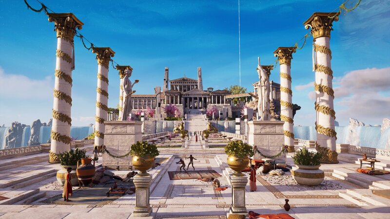Ancient Greek Temple Complex — Blue
