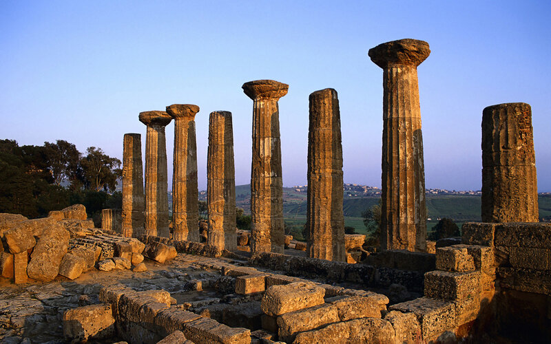 Ancient Greek temple ruins