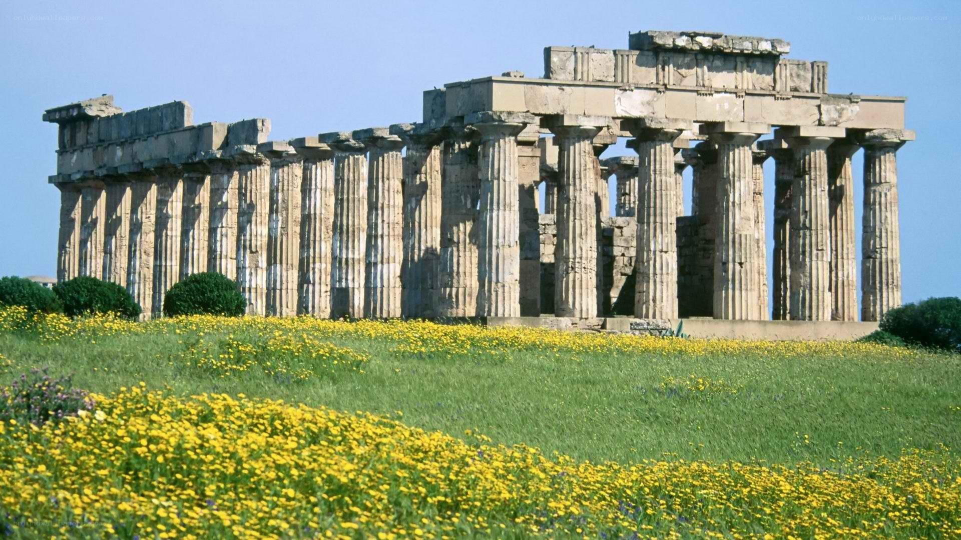 Ancient Greek temple ruins
