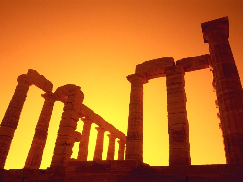 Ancient Greek Temple Ruins — Orange