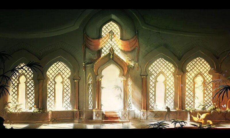 Ancient Hall with Arched Windows