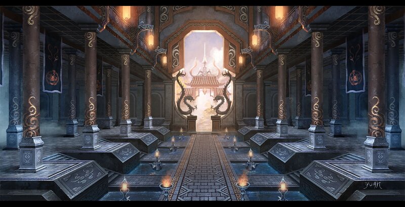 Ancient Hall with Dragons