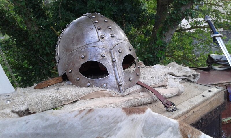 Ancient Helmet on Table