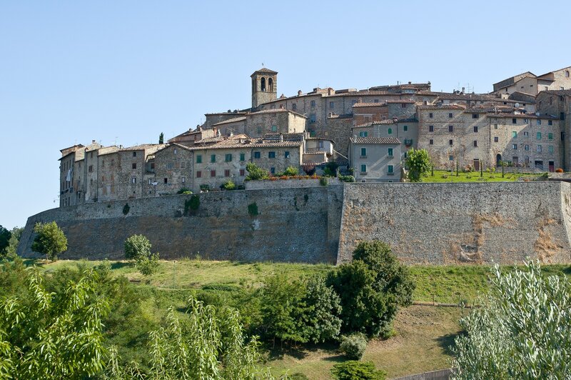 Ancient Hilltop Town — Blue, Serene, Afternoon
