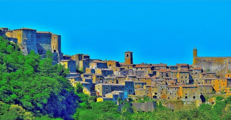 Ancient Hilltop Town — Blue, Serene