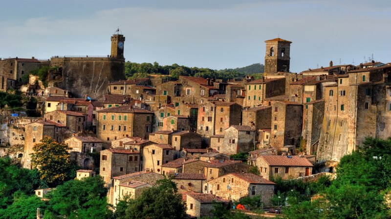 ancient hilltop town in italy