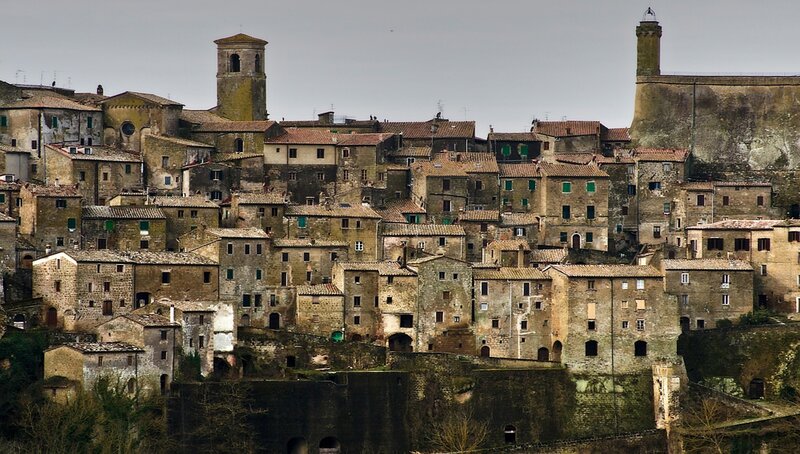 ancient hilltop town in italy