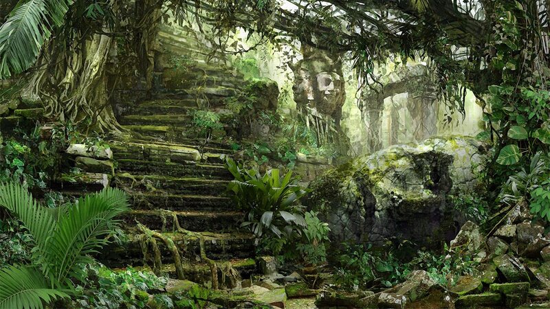 Ancient Jungle Ruins — Green, Mysterious, Afternoon