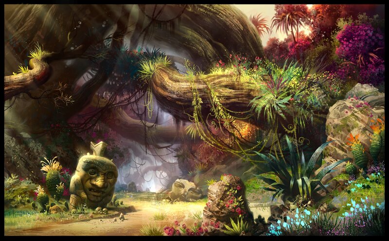 Ancient Jungle Ruins — Green, Mysterious
