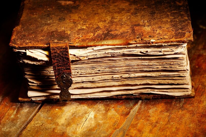 Ancient Leather-bound Book — Brown