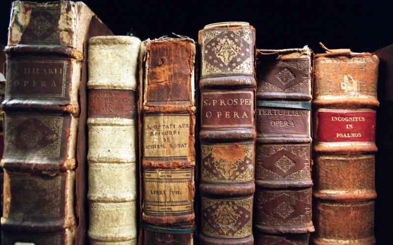 Ancient Leather-bound Books — Brown, Dramatic