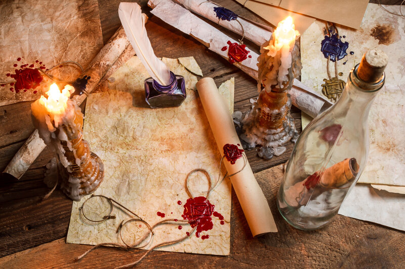 Ancient Letters on Table
