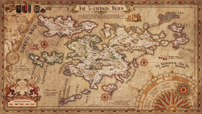 ancient map of the land of loredia