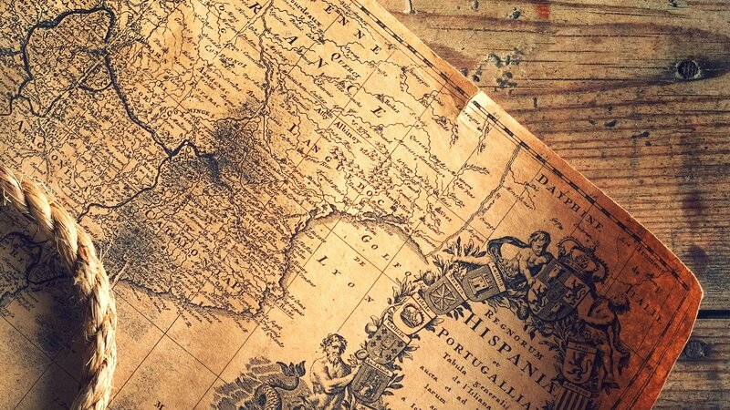Ancient Map on Wood