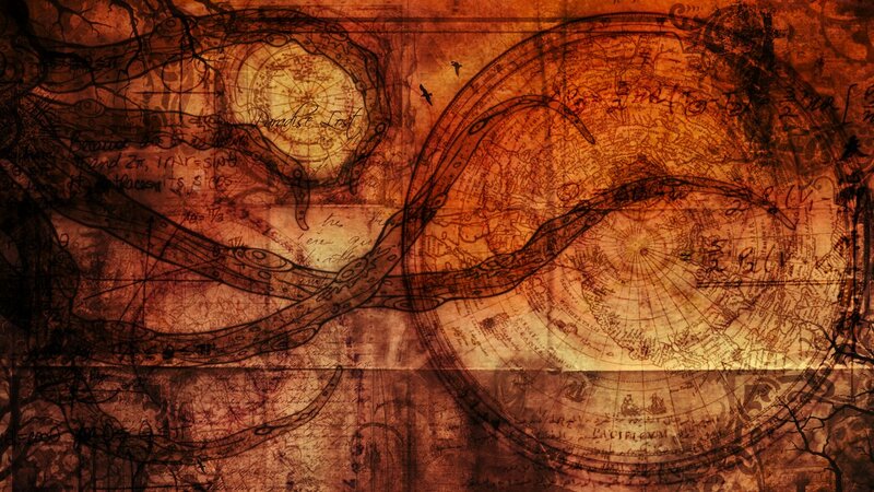 ancient map with tentacles