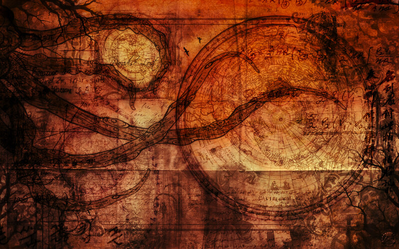ancient map with tentacles