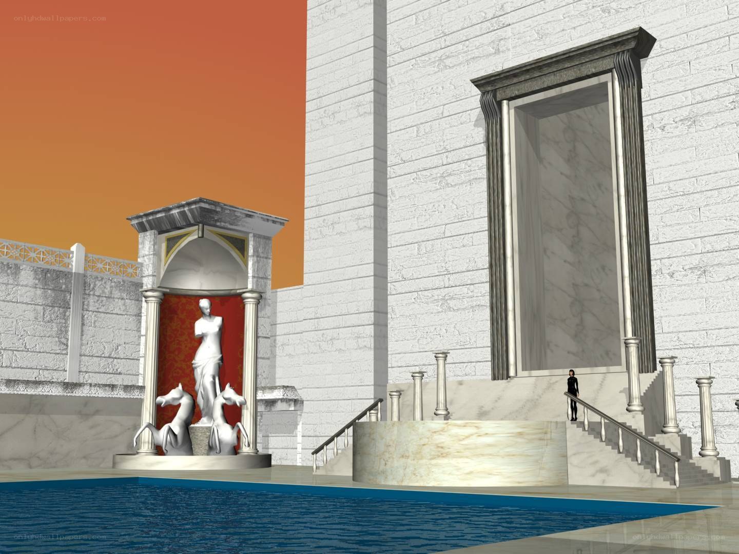ancient marble courtyard