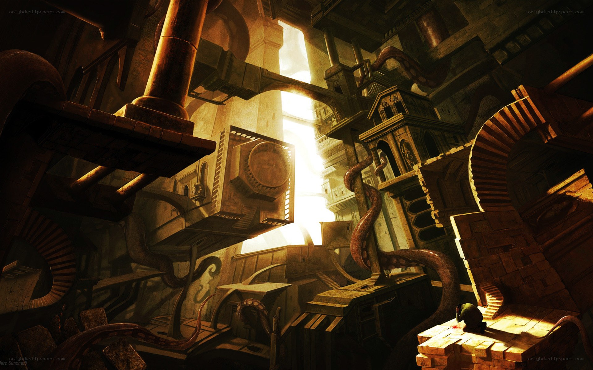 ancient mechanical ruin