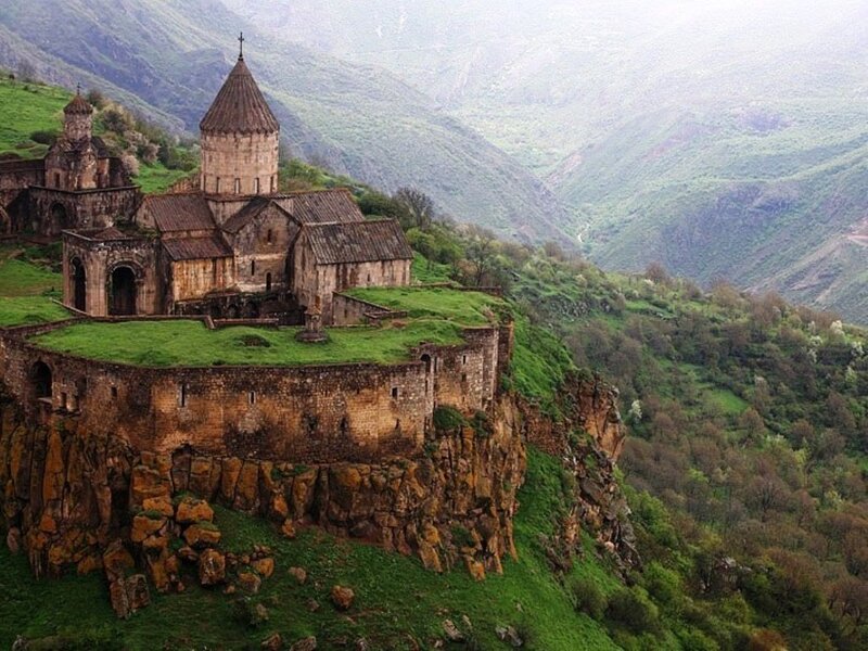 ancient monastery on a cliff