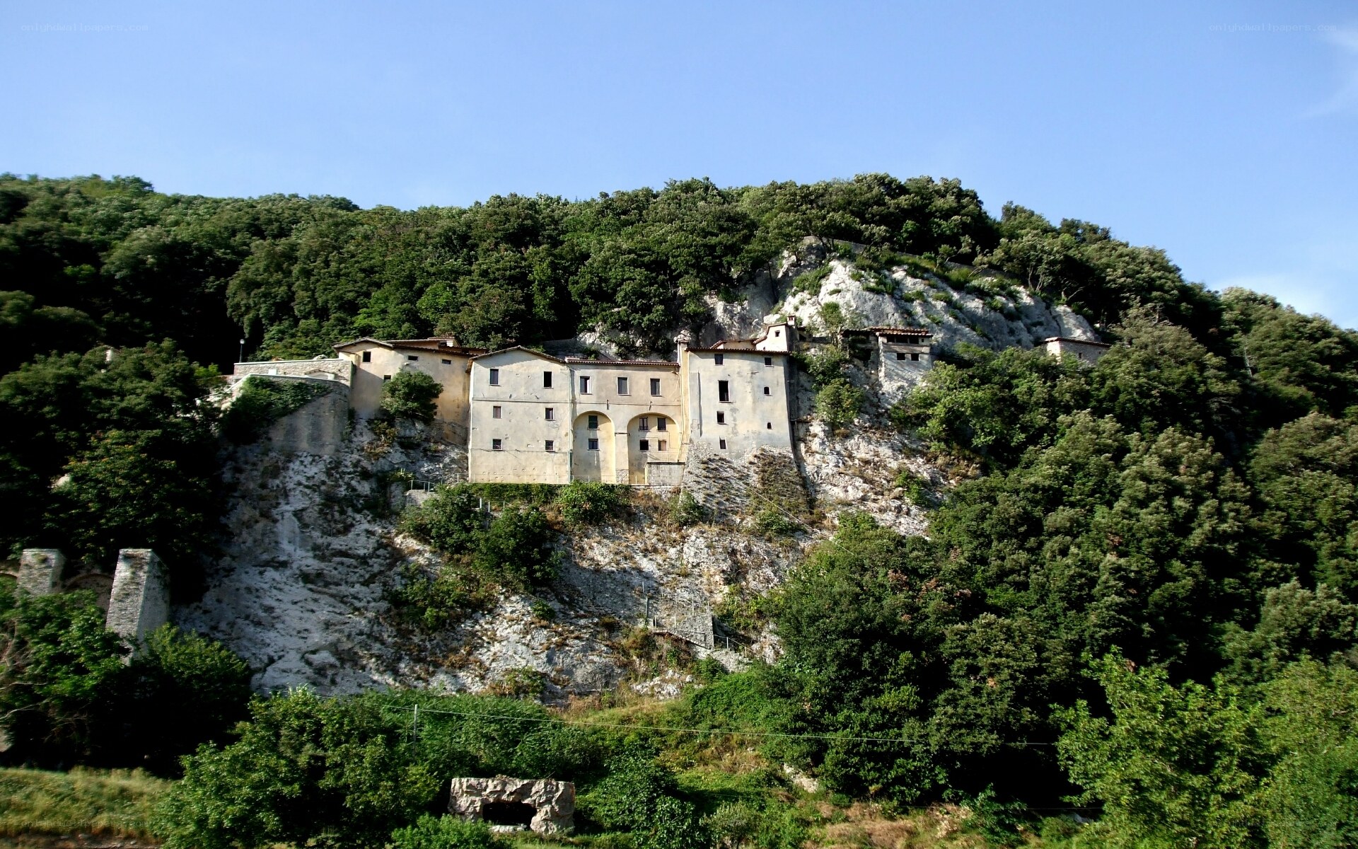 ancient monastery on a hillside