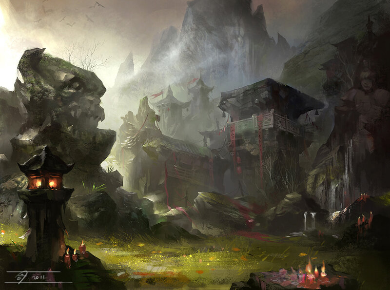 Ancient mountain temple ruins