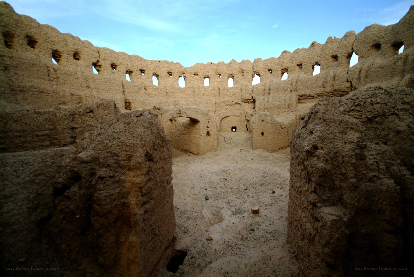 ancient mud-brick fortress interior