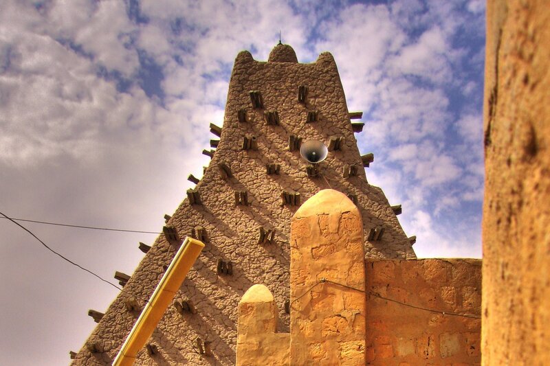 ancient mud-brick minaret