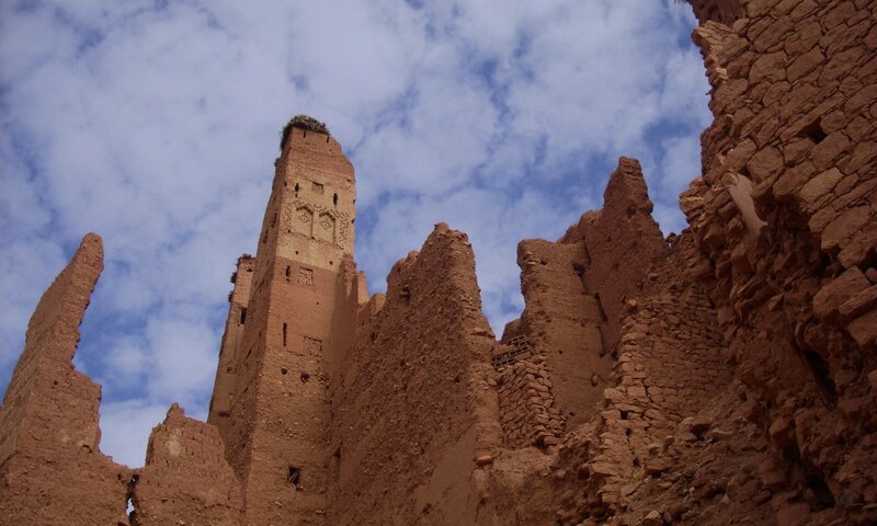 ancient mud-brick tower ruins