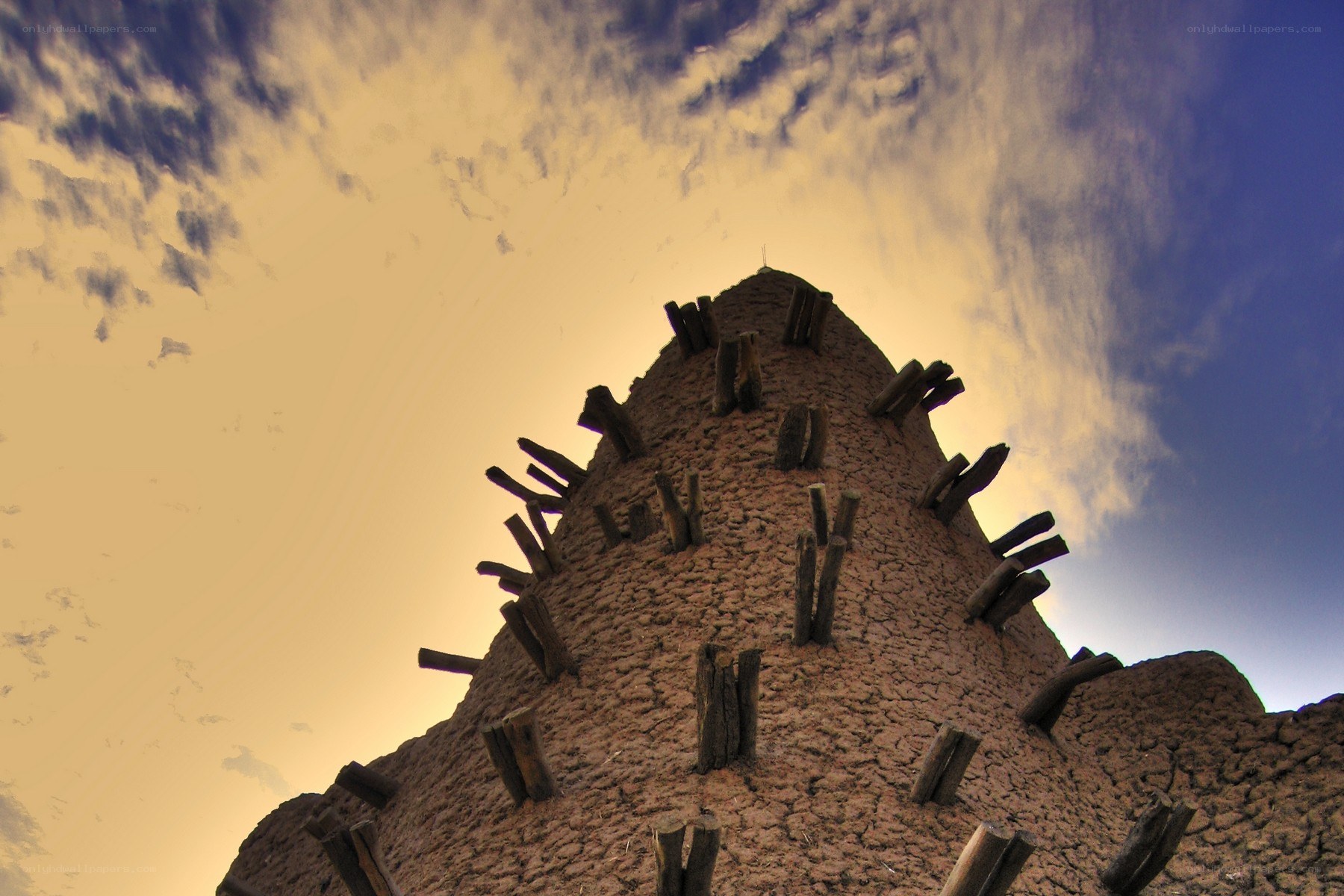 ancient mud-brick tower