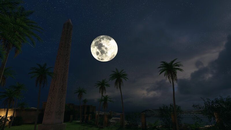 Ancient Obelisk at Night