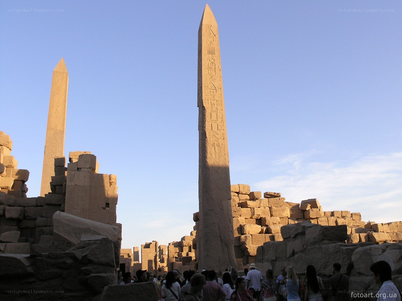 ancient obelisks at a temple site